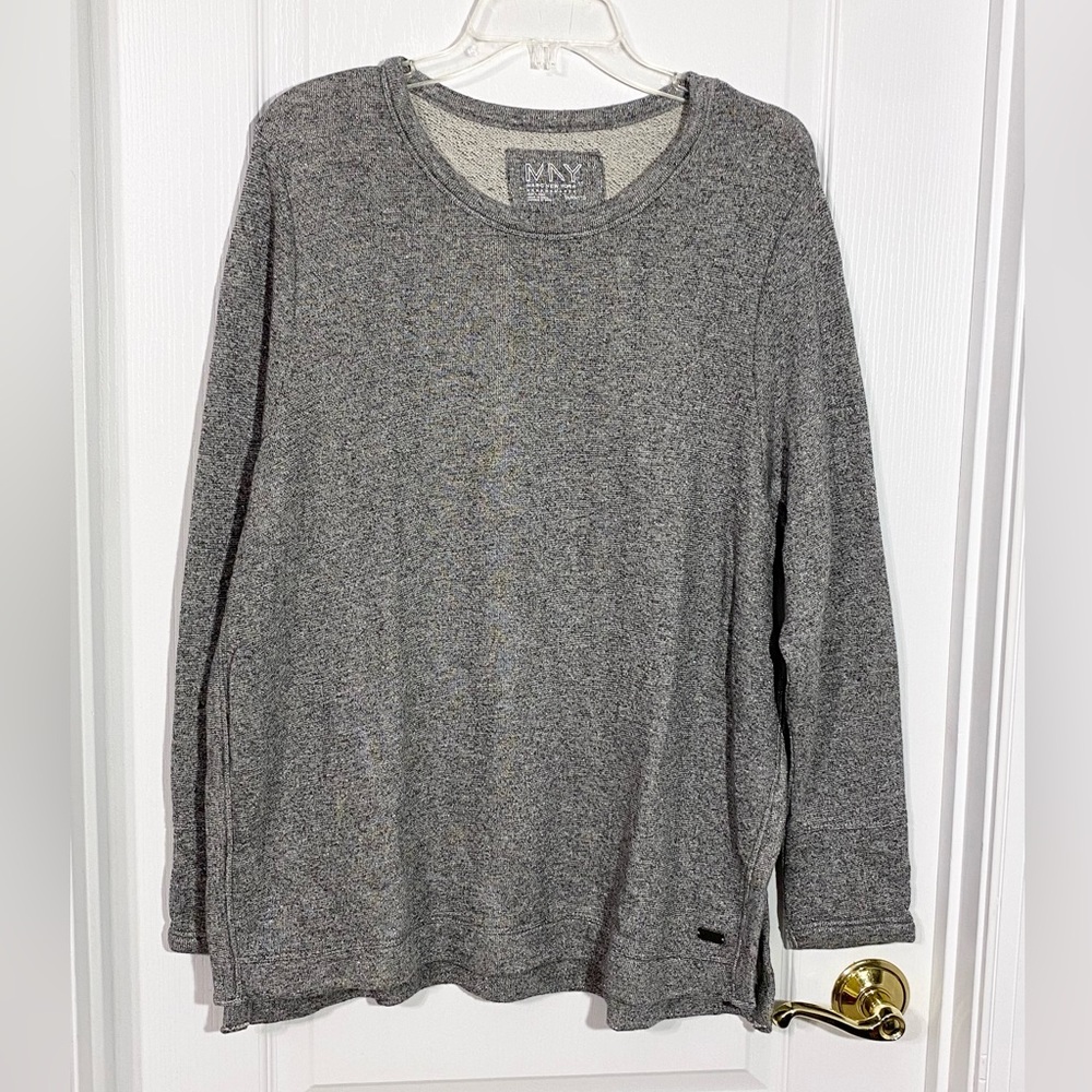 Marc NY French Terry Knit Tunic Top Heather Gray Size 1X